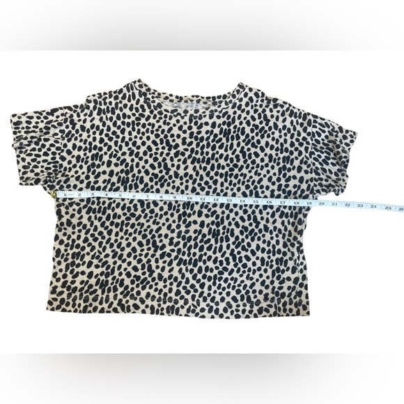 Banana Republic Cozy Slub Cropped Leopard Print Tee - Size XS - Picture 4 of 10
